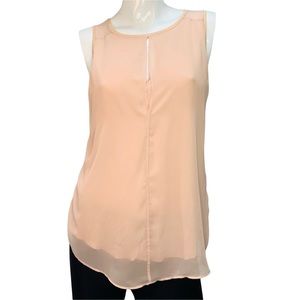 Ann Taylor Sleeveless Layered Peach Tank Top